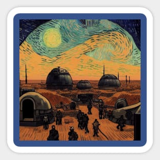 Starry Night in Mos Eisley Tatooine Sticker